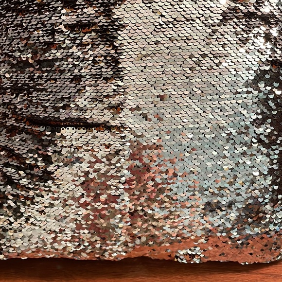 Gold & Silver Reversible Sequin Pillow - Picture 4 of 4